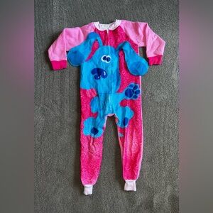 Vintage 1999 Wormser Blue’s Clues Youth size 4T One Piece Zip-Up Pajamas